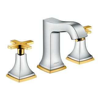 HANSGROHE Смеситель для раковины. двухвентильный (хром/золото) Metropol Classic (31306090) фото 1 Aquada.com.ua