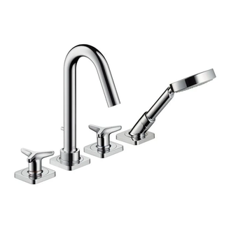 Смеситель монтаж на край ванны с ручками и розеткой Axor Citterio M (34446000) фото 1 Aquada.com.ua