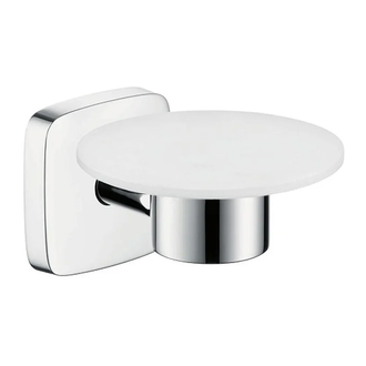Мыльница Hansgrohe PuraVida (цвет - хром, керамика белая) (41502000) фото 1 Aquada.com.ua