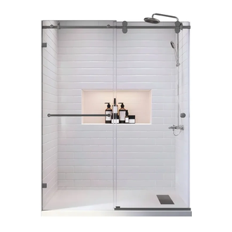 KOER SR SD06 Дверь в нишу, прозрачное стекло, графит (KR5369)