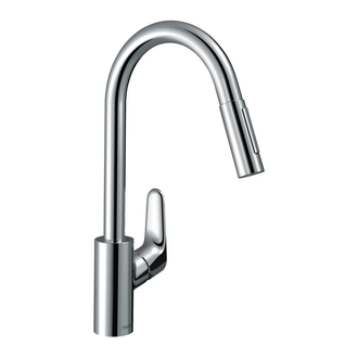 Змішувач для кухні Hansgrohe Focus 240 2jet з висувним виливом Sbox, Stainless Steel Finish (73880800)