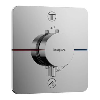 Термостат на 2 потребителя со встроенной защитной комбинацией EN 1717 Hansgrohe ShowerSelect Comfort Q (цвет - хром) 15586000