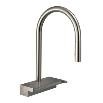 Смеситель для кухни Hansgrohe Aquno Select 170 3jet, sBox (цвет - нержавеющая сталь), с вытяжным душем (73831800) фото 1 Aquada.com.ua
