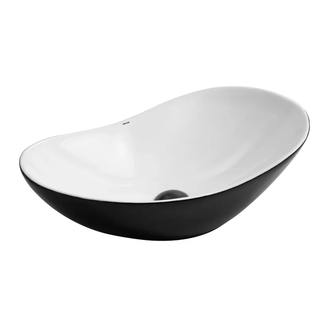 MIXXUS PREMIUM WAVE-0105 Раковина накладная, бело-черная (MP6558)