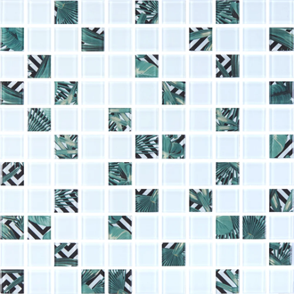 КОТТО КЕРАМІКА Мозаїка скляна GMP 0825022 С2 print 24/white 300x300 (кубик 2,5х2,5) Кераміка Лео УКРАЇНА