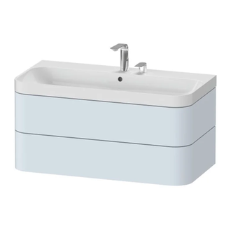 Тумба подвесная с раковиной c-shaped Duravit Happy D.2 Plus 97,5 х 49 см, светло-голубой шелковисто-матовый лак (HP4348E9797) фото 1 Aquada.com.ua