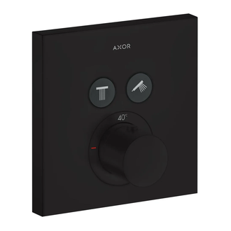 Термостат для душу Axor ShowerSelect square, 2 споживача, прихованого монтажу, Matt Black (36715670)