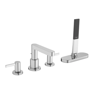 Смеситель на борт ванны Hansgrohe Finoris (цвет - хром), с душевым гарнитуром (76444000) фото 1 Aquada.com.ua
