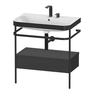 Раковина c-bonded с напольной металлической консолью Duravit Happy D.2 Plus 77,5 х 49 см (HP4742E8080) фото 1 Aquada.com.ua