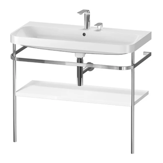 Раковина c-bonded с напольной металлической консолью Duravit Happy D.2 Plus 97,5 х 49 см (HP4838E2222) фото 1 Aquada.com.ua