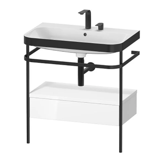 Раковина c-bonded с напольной металлической консолью Duravit Happy D.2 Plus 77,5 х 49 см (HP4742E2222) фото 1 Aquada.com.ua