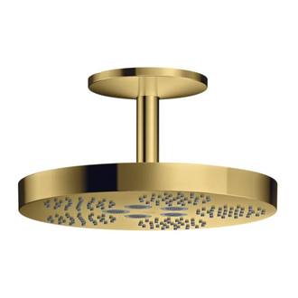 Верхній душ Axor One 280 1jet із стельовим кронштейном 120 мм, Polished Gold Optic (48493990)