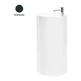 Nic-Design Умивальник окремо стоячий NIC Design Ovvio 45x85h, чорний матовий (001452013)
