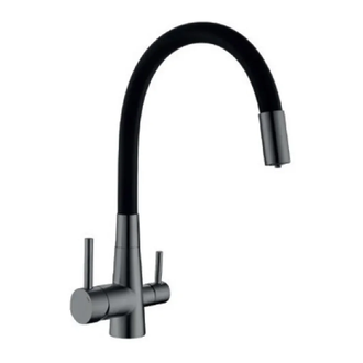 Змішувач для кухні Mixxus SUS-021 GRAPHITE REFL.BLACK з нерж.ст.SUS304 з вих.для пит.води (MI6215)