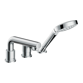 Смеситель на борт ванны Hansgrohe Talis S (цвет - хром), с душевым гарнитуром (72417000) фото 1 Aquada.com.ua