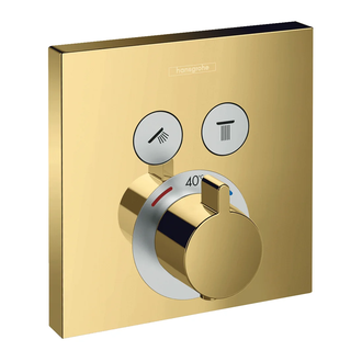 Термостат для ванны на 2 потребителя Hansgrohe ShowerSelect (цвет - полированное золото) (15763990) фото 1 Aquada.com.ua