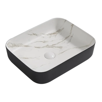 MIXXUS PREMIUM DIVERSE-0110 Раковина накладная, мрамор-черный (MP6517)
