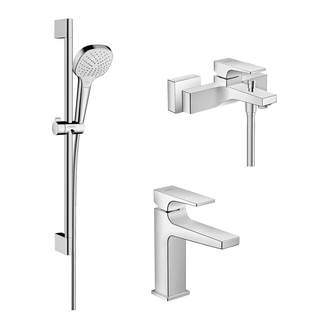 Набор смесителей для ванны 3-в-1 Hansgrohe Metropol/Croma Select E Vario (цвет - хром) (32540112) фото 1 Aquada.com.ua