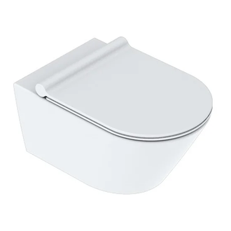Унитаз подвесной NewFlush (безободковый) Catalano New Zero с сиденьем Soft Close plus satin white/белый матовый (1VS55NRBM+5SCSTPBM) фото 1 Aquada.com.ua