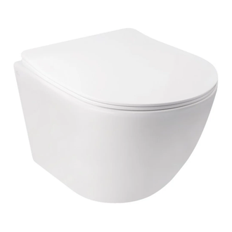 Унітаз підвісний Qtap Jay безобідковий з сідінням Slim Soft-close QT07335176W (QT07335176W) фото 1 Aquada.com.ua