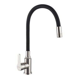 Invena Ksanti кухонний змішувач, inox/чорний (BZ-37-i43)