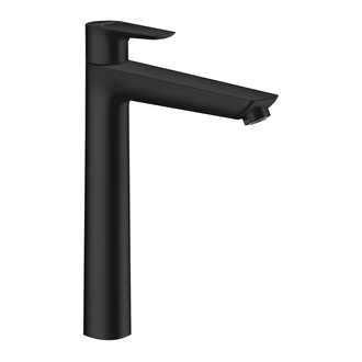 Смеситель для раковины высокий Hansgrohe Talis E (цвет - чёрный матовый), с донным клапаном (71716670) фото 1 Aquada.com.ua