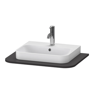 Консоль с 1 одним вырезом Duravit Happy D.2 Plus 65 х 48 см, графит суперматовый (HP031B08080) фото 1 Aquada.com.ua