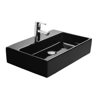 Раковина накладная на столешницу Villeroy & Boch Memento 60 х 42 см, чёрный глянец (513560S0) фото 1 Aquada.com.ua