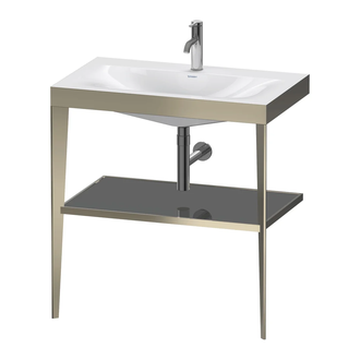 Металлическая консоль с раковиной c-bonded Duravit XViu 80 х 48 х h85 см, матовое шампанское/серый (XV4715OB189) фото 1 Aquada.com.ua