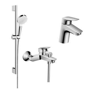 Набор смесителей для ванны 3-в-1 Hansgrohe Logis 70/ Crometta (цвет - хром/белый) (70002019) фото 1 Aquada.com.ua