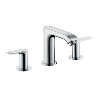 Смеситель для раковины, двухвентельный Hansgrohe Metris (цвет - хром), с донным клапаном (31083000) фото 1 Aquada.com.ua