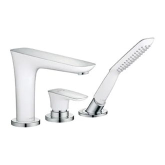 Смеситель на борт ванны Hansgrohe PuraVida (цвет - хром/белый) (15432400) фото 1 Aquada.com.ua