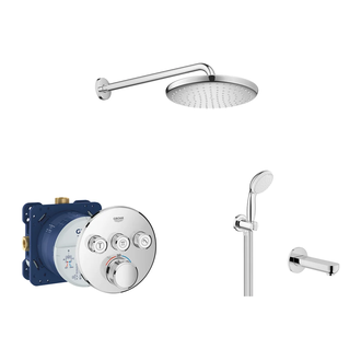 Душевая система скрытого монтажа с термостатом Grohe Grohtherm SmartControl c Tempesta 250 (цвет - хром) (26416SC2) фото 1 Aquada.com.ua