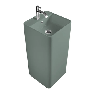Nic-Design Умивальник окремо стоячий Nic Design Semplice 40х40х85 см з отвором під змішувач, злив у стіну, Salvia матовий (001371067)