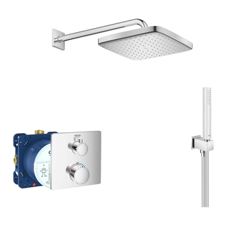 Душевая система скрытого монтажа с термостатом Grohe Grohtherm Cube c Tempesta Cube 250 (цвет - хром) (26415SC0) фото 1 Aquada.com.ua