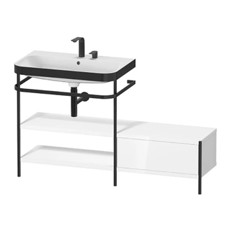 Раковина c-bonded с напольной металлической консолью Duravit Happy D.2 Plus 140 х 49 см (HP4752E2222) фото 1 Aquada.com.ua