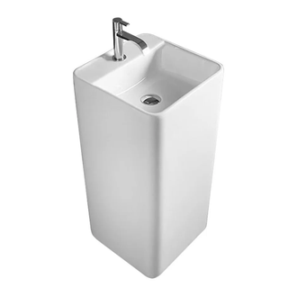 Nic-Design Умивальник окремо стоячий Nic Design Semplice 40х40х85 см з отвором під змішувач зі зливом в підлогу, білий матовий (001374003)