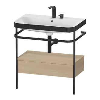 Раковина c-bonded с напольной металлической консолью Duravit Happy D.2 Plus 77,5 х 49 см (HP4742E7171) фото 1 Aquada.com.ua