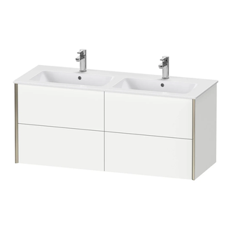 Комплект мебели тумба подвесная с двойной раковиной Duravit XViu 128 х 48 см, белый глянцевый (XV41290B122+2336130000) фото 1 Aquada.com.ua