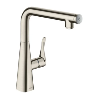Смеситель для кухни, однорычажный Hansgrohe Metris Select (цвет - сталь) (14847800) фото 1 Aquada.com.ua