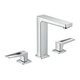 Смеситель для раковины Hansgrohe Metropol (цвет - хром), с донным клапаном Push-Open (74515000) фото 1 Aquada.com.ua