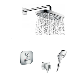 Душевая система скрытого монтажа с термостатом Hansgrohe (цвет - хром) (1570800+27385000+01800180+26485000+26520000+28276000) фото 1 Aquada.com.ua