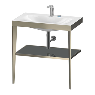 Металлическая консоль с раковиной c-bonded Duravit XViu 80 х 48 х h85 см, матовое шампанское/серый (XV4715EB189) фото 1 Aquada.com.ua