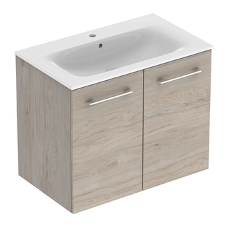Тумба с раковиной Geberit Selnova Square slim rim 80 см, орех светлый (501.259.00.1)