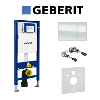 Инсталляция Geberit Duofix (3-в-1) в комплекте с клавишей Sigma 70, белый/алюминий (111.300.00.5+156.050.00.1+111.815.00.1+115.620.SI.1) фото 1 Aquada.com.ua