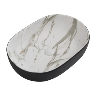 Раковина накладная MIXXUS PREMIUM ELLIPSE-0105, мрамор-черн. (MP6565)