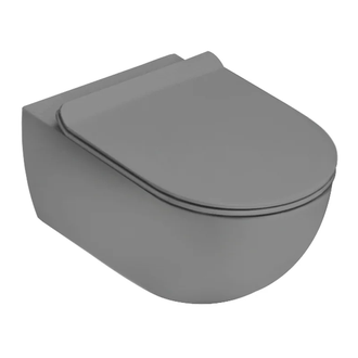 Унитаз подвесной Goclean® (безободковый) Flaminia App с сиденьем Soft Close, цвет - Grigio Lava матовый (AP118G+QKCW09 Grigio Lava)