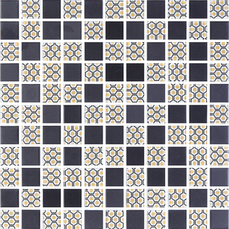 КОТТО КЕРАМІКА Мозаїка скляна GMP 0825002 С2 print 2/black mat 300x300 (кубик 2,5х2,5) Кераміка Лео УКРАЇНА