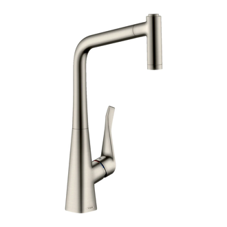 Смеситель для кухни 320 Hansgrohe Metris M71 2jet (цвет - сталь) 73801800