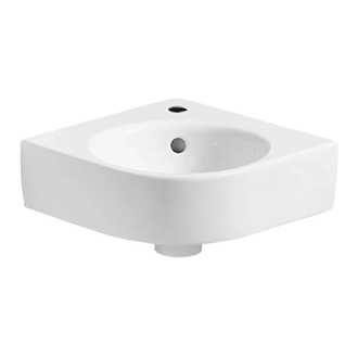 Угловая раковина Geberit Selnova Compact 39,5 х 45 см, с 1 отверстием под смеситель в центре (501.519.00.1)